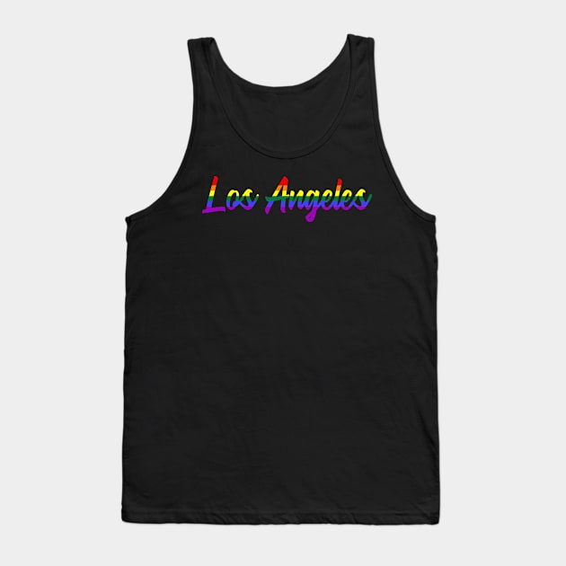 Los Angeles Gay Parade Rainbow Flag LGBT Pride Month Tank Top by Scar